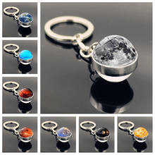 Solar System Planet Keychain Galaxy Key Ring Moon Earth Sun Mars Art Picture Double Side Glass Ball Key Chain Accessories 2024 - buy cheap