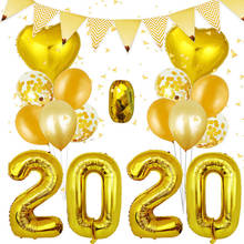 Globos inflables de helio con forma de corazón, globo de aluminio de látex dorado de 32 pulgadas, decoración de boda, suministros de fiesta de cumpleaños 2024 - compra barato