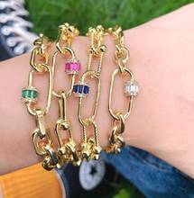 5 pulseras chapadas en oro para mujer, nuevo diseño, joyería, cadena y cierre de eslabones, 5 uds., 2021 2024 - compra barato