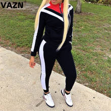 VAZN GYMT 16032 Autunm 2019 Hooded Sport Set Long sleeve Full Pant Sport 2 Piece Sets Night Club Elegant Wind Sets 2024 - buy cheap