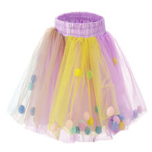 Falda de tutú de colores para niña, minivestido de princesa con Pompón, ropa infantil, 0M-10T 2024 - compra barato