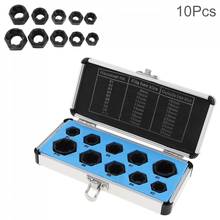 10pcs/lot Low Hat Chrome Vanadium Alloy Steel Damaged Bolts Nuts Screws Remover Extractor Removal Tools Set with Black Hex Nut 2024 - buy cheap