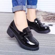 Sapatos de plataforma de couro feminino primavera outono 2020 nova chegada designer preto moda senhoras apartamentos sapatos mulher harajuku sapatos grandes 2024 - compre barato