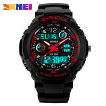 Skmei relógio digital led esportivo 1060, relógio masculino e feminino de quartzo com pulseira de led fashion para crianças de 50m, relógio de pulseira impermeável