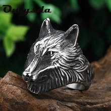 316L Stainless Steel Wild Wolf Head Biker Rings Mens Fashion Animal Viking Jewelry Cool Gift for Him Vintage Style Man Anel 2024 - buy cheap