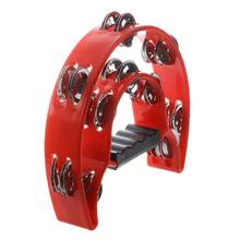 Hand Held Tambourine Double Row Metal Jingles Percussion Red 2024 - buy cheap