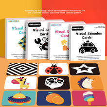 Cartões de estimulação visual montessori, livro educacional de alto contraste para bebês, brinquedo sensorial preto e branco colorido 2024 - compre barato