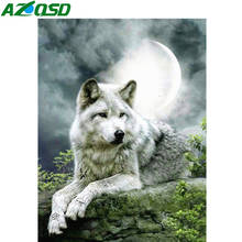 AZQSD Diamond Painting Wolf Animal 5d Diy Diamond Embroidery Mosaic Gift Needlework Rhinestones Handmade Home Decor Cross Stitch 2024 - buy cheap