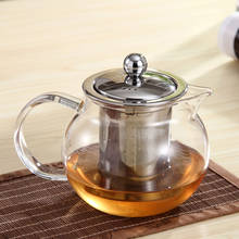 Kamjove-taza de vidrio resistente al calor para té, tetera de acero inoxidable con filtro, tetera negra para café, Infusor de té, 500ml, A-16 2024 - compra barato
