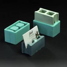 Soporte para bolígrafo de hormigón, molde de silicona para escritorio, adornos creativos de oficina, molde de ladrillo de silicona, 6x3cm 2024 - compra barato