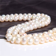 White Natural Pearls Real Freshwater Pearl Beads Near Round Loose Pearl Beads For DIY Bracelet Necklace Jewelry Making 14"Strand 2024 - buy cheap