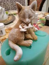 Molde de sabão de gato 3d, molde de silicone fofo para fazer sabão artesanal, molde de vela, argila e resina 2024 - compre barato