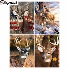 Dispaint bordado de diamantes "Elk animal patrón 5D pintura diamante bordado Cruz puntada cuadro Full Drill 2024 - compra barato