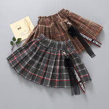 Girls Plaid Skirt 2019 Autumn Winter New Plus Fluffy Skirts Kids Girl Velvet Thick Warm Skirt Children Students Pleated Skirts 2024 - buy cheap