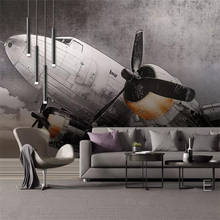 beibehang Custom wallpaper 3d mural European nostalgic combat aircraft background wall painting living room bedroom 3d wallpaper 2024 - buy cheap