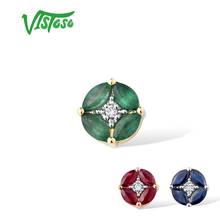 VISTOSO Gold Pendant For Women Genuine 14K 585 Yellow/Rose/White Gold Emerald/Ruby/Sapphire Diamond Engagement Gift Fine Jewelry 2024 - buy cheap