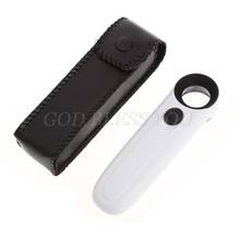 1Pc 40X Handheld 2 LED Light Magnifier Reading Magnifying Glass Lens Jewelry Loupe Drop Shipping 2024 - buy cheap