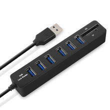 JDL-HSD5 hub usb 3/6 com 2.0 portas, leitor de cartão sd tf de alta velocidade mini 2 em 1 para laptop e computador 2024 - compre barato