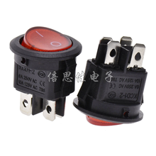 2 peças lâmpada circular de abertura 20mm (224n vermelha com lâmpada 2-4 pinos, 2 engrenagens-4 pinos) 6a interruptor circular de potência de emenda tipo envio