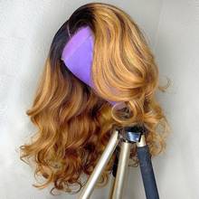 1B/27 Ombre Color Honey Blonde Lace Front Wigs Loose Body Wave Peruvian Remy Human Hair Wigs Pre Plucked 180% Bleached Knots 2024 - buy cheap