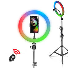 6/8/10/12 Inch Ring Light 15 Colors RGB LED Selfie Ring Light  With Tripod Phone Stand Holder For Youtube Makeup Video 2024 - buy cheap