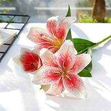 Искусственные цветы для украшения дома, 3 головки, искусственные цветы для свадебного сада, декор G6R8 2024 - купить недорого