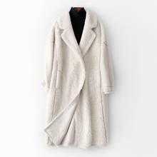 Chaqueta de piel de lana auténtica para mujer, abrigo de ante Vintage coreano, forro de oveja, ZT4322, 100% 2024 - compra barato