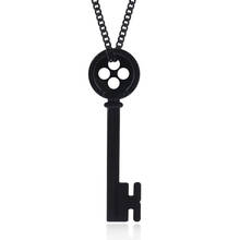 Animation Movie Coraline & the Secret Door Black Button Key Shape Alloy Necklace Pendant Chain Jewelry Accessories 2024 - buy cheap