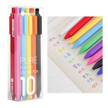 Juego de bolígrafos de gel de color arcoíris, bolígrafos multitinta de 0,5mm, material de papelería para oficina y escuela, 10 Uds., F6075 2024 - compra barato