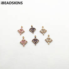 New arrival! 18x14mm 50pcs Copper with Cubic Zirconia Square charm for Earrings parts,Accessories Earrings hand Made Jewelry DIY 2024 - buy cheap