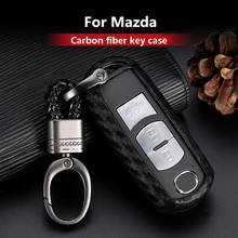 Carbon Fiber Silicone Car Key Case Cover Fob Keychain for Mazda 2 3 6 Axela Atenza CX-5 CX5 CX-7 CX-9 2014 2015 2016 2017 Smart 2024 - buy cheap