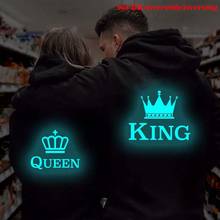 Sudaderas con capucha Para parejas, ropa con estampado de QUEEN KING, Goth, de gran tamaño, Para parejas 2024 - compra barato