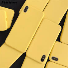 Yellow Solid Color Phone Case For iphone 11 Pro XS Max XR X 8 7 6S 6 Plus SE 5 5S Ultra Thin Silicone Cover 2024 - купить недорого