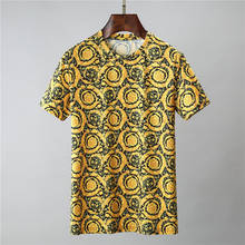 Top quality men's fashion designer T-shirt mercerized cotton O collar short sleeve slim fit stretch T-shirt 2024 - buy cheap