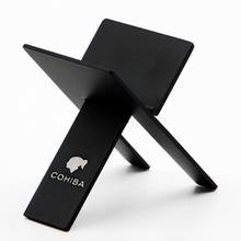 Черная пепельница Cohiba из нержавеющей стали, держатель для сигар, металлический пакет, складная подставка для сигарет, аксессуары для табака, инструмент для курения 2024 - купить недорого
