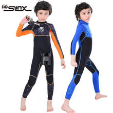 Slinx Boys' Long-sleeve 2.5mm Neoprene Diving Suit Wetsuit Full-body Swimsuit for Winter Warm Water Sports Kids Surfing Swimming 2024 - buy cheap