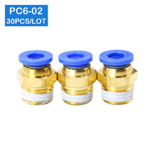 Alta Calidad 30 Uds BSPT PC6-02, 6mm a 1/4 "conectores neumáticos macho rectos accesorios de un solo toque 2024 - compra barato