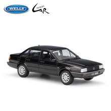 WELLY 1:24 Model Car Simulation Alloy Metal Toy Car Children's Toy Gift Collection Shanghai Volkswagen VW SANTANA 2024 - buy cheap