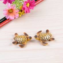 Realistic Sea Turtle Model Resin Miniature Figurines Hand Painted Reptile Toys For Kids 2024 - buy cheap