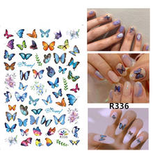 Pegatinas 3D autoadhesivas para uñas, uñas de decoración artística de mariposa azul, flores, tamaño pequeño, lámina de uñas para mujer y Niña 2024 - compra barato