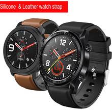 Ремешок силиконовый кожаный для наручных часов Huawei Watch GT GT2 46 Honor Magic 2 46 мм 2024 - купить недорого