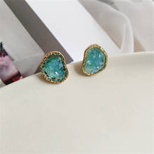 Irregular geometrical stud earrings small pure and fresh and green earrings everyday wear earrings students 2024 - buy cheap