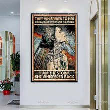 JIPI Girl | Les Whispered To Her You't resistant The Storm impresiones Iam The Storm, decoración Hippie para el hogar, póster Vintage de regalo 2024 - compra barato