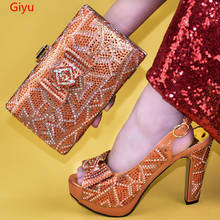 doershow Women orange Shoe and Bag Set Italian Matching Shoe and Bag Set African Shoes and Matching Bags Italian HYY1-18 2024 - buy cheap