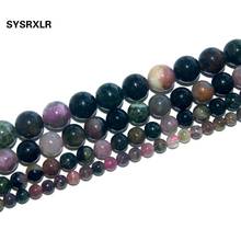 Free Shipping Natural Stone Top Tourmaline Round Beads For Jewelry Making Fit DIY Bracelet Necklace 4 6 8 10 MM Strand 15 '' 2024 - buy cheap