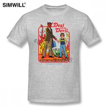 Camiseta masculina do diabo, camiseta para o verão, de algodão macio, com mangas curtas e pescoço, plus size 2024 - compre barato