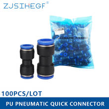 100 unidades/pacote conector reto dos encaixes pneumáticos do plutônio para o tubo de 4mm 6mm 8mm 10mm 12mm com eu tipo 2-way 2024 - compre barato