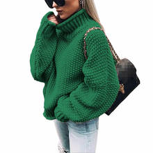 2021 New Women's Fashion Long-Sleeved Turtleneck Sweaters Loose Pullover Solid Color Plus Size Tops Autumn Winter Coat 2024 - buy cheap