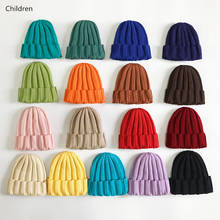 Children Beanie Hat Caps New Arrival 2019 Winter Warm Toddler Kids Hats Girls Boys Fashion Striped Solid Woolen Crochet Knit Cap 2024 - buy cheap