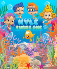 5x7FT  Bubble Guppies Under Sea Birthday Party Personalized DIY Custom Photo Backdrop Studio Backgrounds Vinyl 150cm X 220cm 2024 - buy cheap